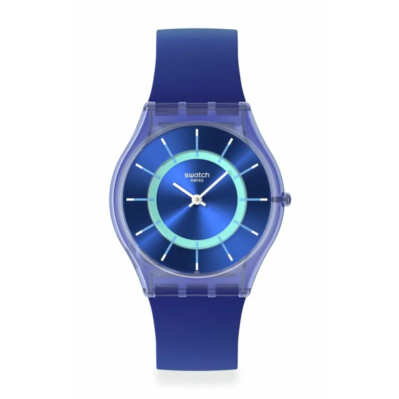 Swatch - Montre Mixte Jammy Grape Dream bleue avec bracelet en silicone - Ref SS08I100