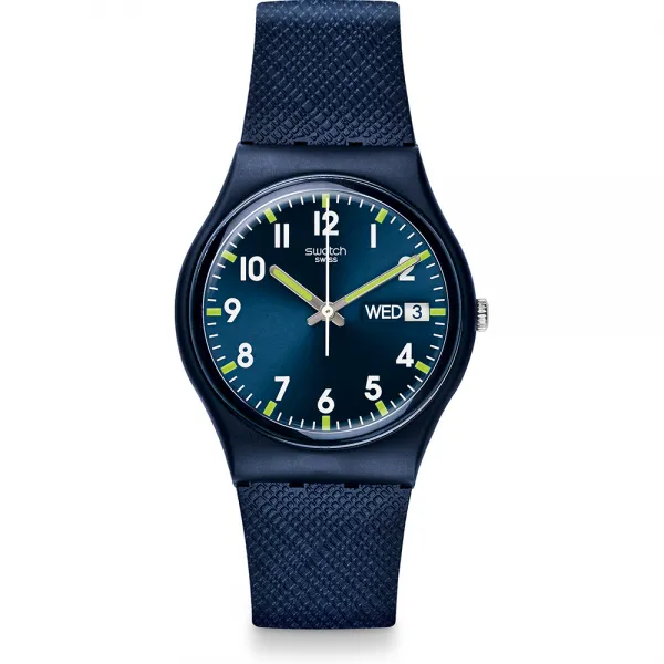 Swatch - Montre Mixte Originals Medium - Sir Blue - bio-sourcée - Swiss Made - Ref SO28N702