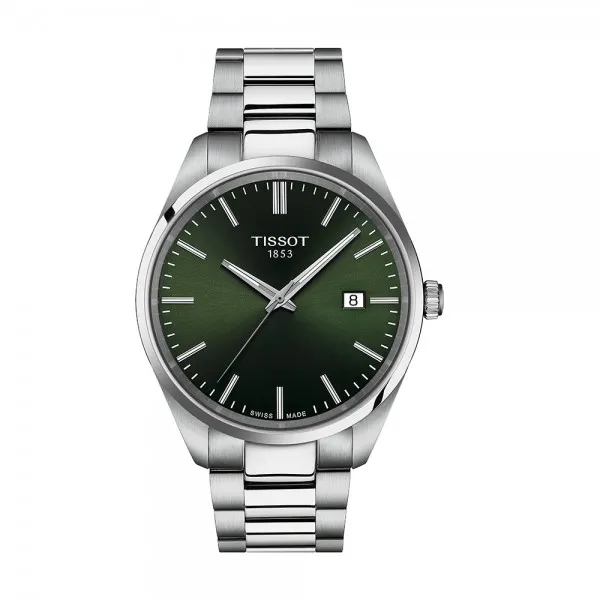 Montre Homme Tissot PR100 vert bracelet acier - Réf. T1504101109100