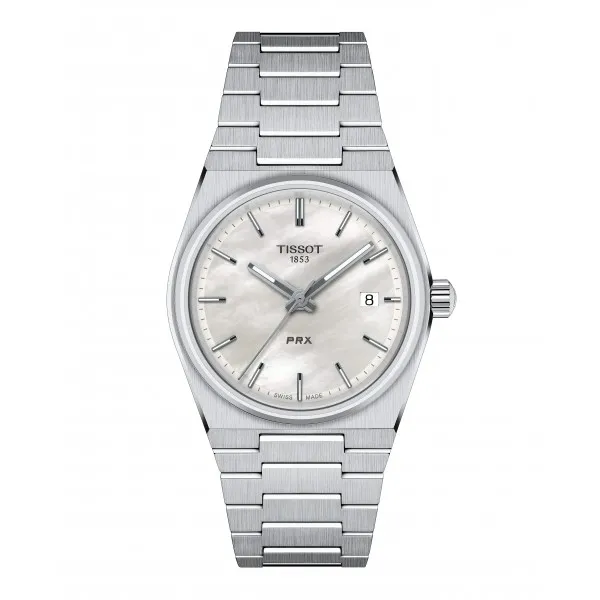 Montre Mixte Tissot PRX nacre blanche bracelet acier - Réf. T1372101111100