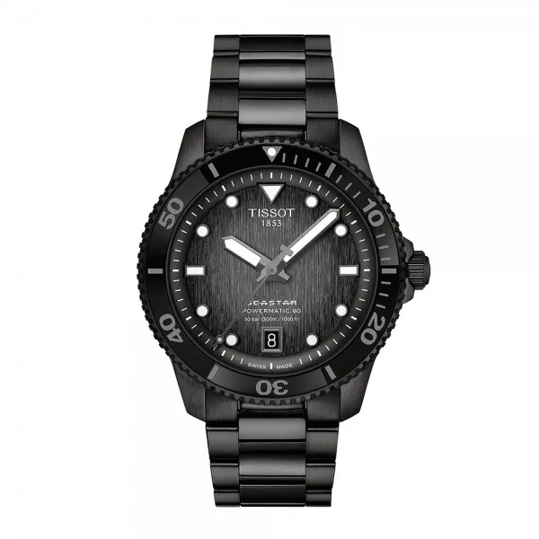Montre Mixte Tissot Seastar noir bracelet acier PVD - Réf. T1208073305100
