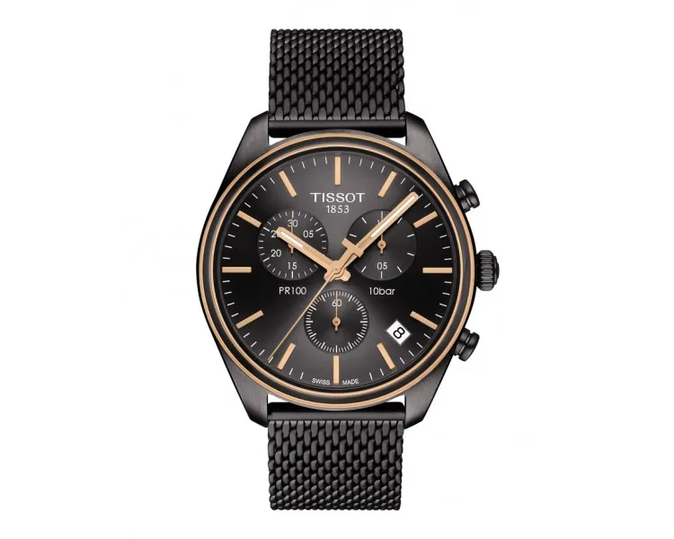 Montre Homme Tissot PR100 anthracite bracelet acier - Réf. T1014172306100