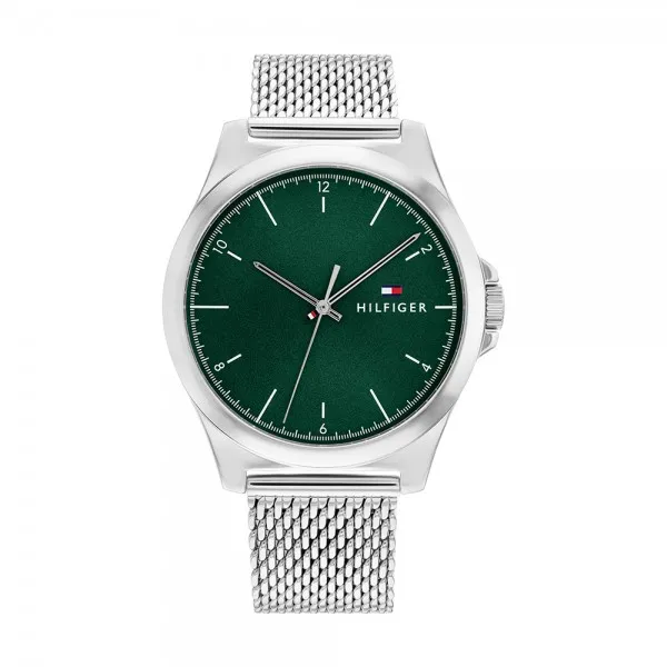 Tommy Hilfiger - Montre Homme - Norris - Cadran Vert - Bracelet Acier Maille Milanaise - Ref 1710548