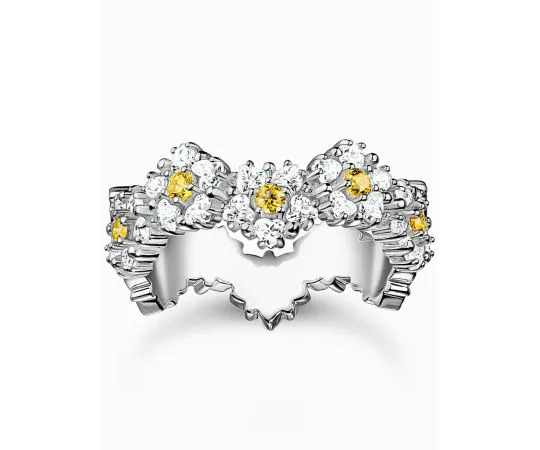 Thomas Sabo TR2337-051-4-56 Bague - fleur avec pierres argent Femmes