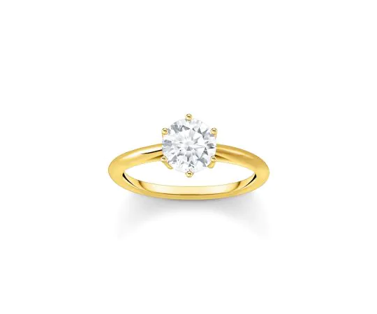 Thomas Sabo TR2474-414-14-54 Bague dorée Avec pierre blanche en forme De diamant Femme