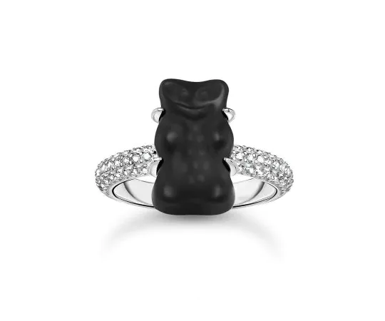 Thomas Sabo TR2478-052-11-56 Bague En Argent Avec Ours En Or Noir Et Zirconium Femme