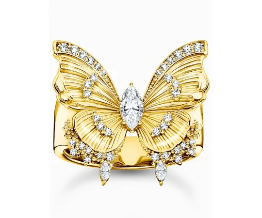 Thomas Sabo TR2495-414-14-58 Bague cocktail butterfly plaquée or Femmes