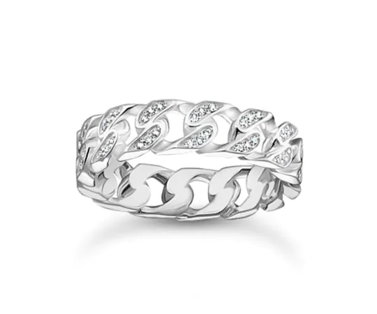 Thomas Sabo TR2500-051-14-54 Bague - à maillons pierres blanches argent Femmes