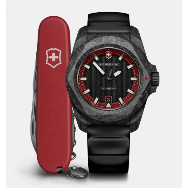 Victorinox - Montre Homme I.N.O.X. Carbon Mechanical - rouge - Ref 242024.1
