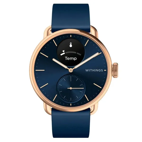 Withings - Montre Mixte Scanwatch 2 Rose Gold - cadran bleu - Ref WSW 238 ROBLU