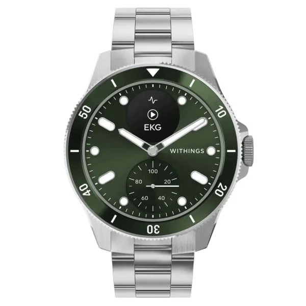 Withings - Montre Mixte Scanwatch Nova Green - cadran vert - Ref WSW N GREEN