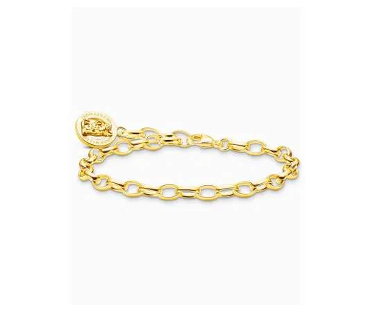 Thomas Sabo X0291-413-39-L19 Bracelet à breloques doré avec anneau logo ourson en or