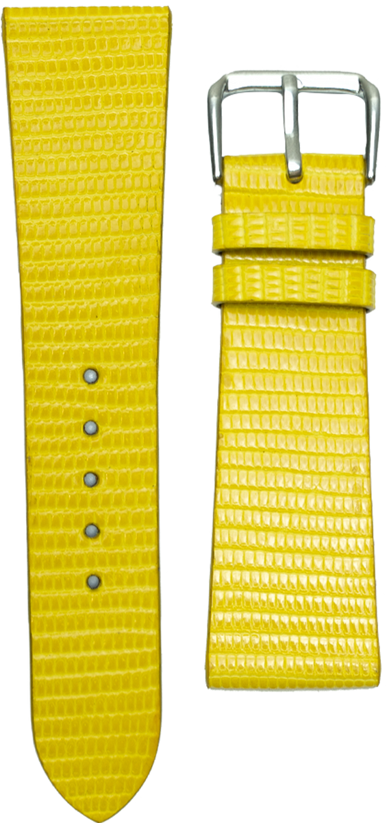 Lizard Leather Watch Strap - Yellow